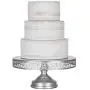 Amalfi Decor Cake Stand, Large Round Metal Pedestal Holder, Silver, 16 Inches