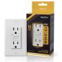 Faith [10-Pack] 15A GFCI Outlets Slim, Non-Tamper-Resistant GFI Duplex Receptacles with LED Indicator, Self-Test Ground Fault Circuit Interrupter with Wall Plate, ETL Listed, White, 10 Piece