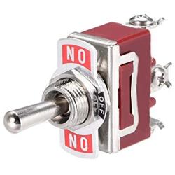 Etopars 3 X Heavy Duty 20A 125V 15A 250V SPDT 3 Terminal Pin (ON)/OFF/(ON) Momentary Rocker Toggle Switch Flick Metal