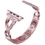 Yolovie Stainless Steel Band Compatible for Apple Watch Bands 40mm 38mm Women Rhinestone Bling Wristband Metal Bracelet Sport Strap with Removal Links for iWatch Series 5 4 3 2 1 - Pink