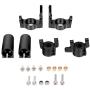 DAPENGNIAO Metal Front Steering Knuckles C Hub Carrier Rear Axle Lock Out Set Suitable for Axial SCX10 II 90046 90047 RC Car Parts Accessories (Color : Black)