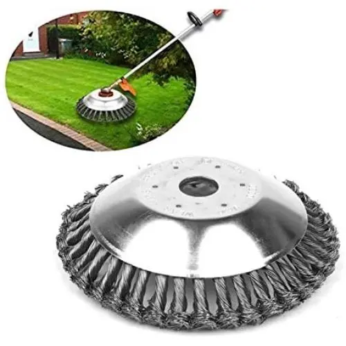 LEEWENYAN Knot Wire Wheel, 8 inch Rotary Weed Brush Steel Wire Wheel Brush Trimmer Head Universal Metal Brushcutter Attachment 25.4mm x 200mm LEEWENYAN Knot Wire Wheel, 8 inch Rotary Weed Brush Steel Wire Wheel Brush Trimmer Head Universal Metal Brushcutter Attachment 25.4mm x 200mm