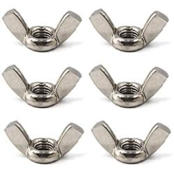 M10(3/8'')304 Stainless Steel Butterfly Wing Nut Set DIN315 Hand Twist Tighten Hardware Nut Fasteners Parts(6PCS)