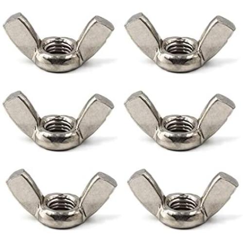 M10(3/8'')304 Stainless Steel Butterfly Wing Nut Set DIN315 Hand Twist Tighten Hardware Nut Fasteners Parts(6PCS)