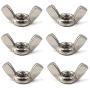 M10(3/8'')304 Stainless Steel Butterfly Wing Nut Set DIN315 Hand Twist Tighten Hardware Nut Fasteners Parts(6PCS)