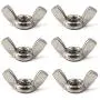 M10(3/8'')304 Stainless Steel Butterfly Wing Nut Set DIN315 Hand Twist Tighten Hardware Nut Fasteners Parts(6PCS) M10(3/8'')304 Stainless Steel Butterfly Wing Nut Set DIN315 Hand Twist Tighten Hardware Nut Fasteners Parts(6PCS)