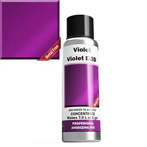 Professional Aluminum Anodizing Dyes | Violet E-3D | Light to Rich Purple| Powder Concentrate Makes 7.6 Liters or 2 Gallons Professional Aluminum Anodizing Dyes | Violet E-3D | Light to Rich Purple| Powder Concentrate Makes 7.6 Liters or 2 Gallons