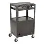 Norwood Commercial Furniture Adjustable Height Metal AV Cart with Cabinet, Electric Power & Sliding Tray, NOR-GNO1010-PK-SO Norwood Commercial Furniture Adjustable Height Metal AV Cart with Cabinet, Electric Power & Sliding Tray, NOR-GNO1010-PK-SO