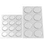 Round Clear Adhesive Bumpers Combo (Large, Medium) - Transparent Self Stick Rubber Pads for Glass Table Top, Furniture, Laptop, Mirrors - 20 PCs