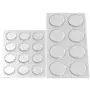 Round Clear Adhesive Bumpers Combo (Large, Medium) - Transparent Self Stick Rubber Pads for Glass Table Top, Furniture, Laptop, Mirrors - 20 PCs