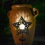 Star Solar Lights Outdoor Garden - Crackle Glass Globe Metal Garden Stakes Lights Waterproof Solar Decorative Lights for Patio, Lawn, Pathway, Yard (1 Pack)