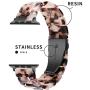 Caunedy Compatible with Apple Watch Bands 38mm/40mm for Women/Man, Light and Waterproof Fashion Replacement Resin Band with Stainless Steel Buckle for iWatch Series 6/5/4/3/2/1/SE (Black Grey, 38/40mm)