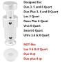 Alamic Replacement Float Valve for Instant Pot Duo 3, 5, 6 Qt, Duo Plus 3, 6 Qt, Ultra 3, 6, 8 Qt, Lux 3 Qt - 2 Float Valves 4 Silicone Caps