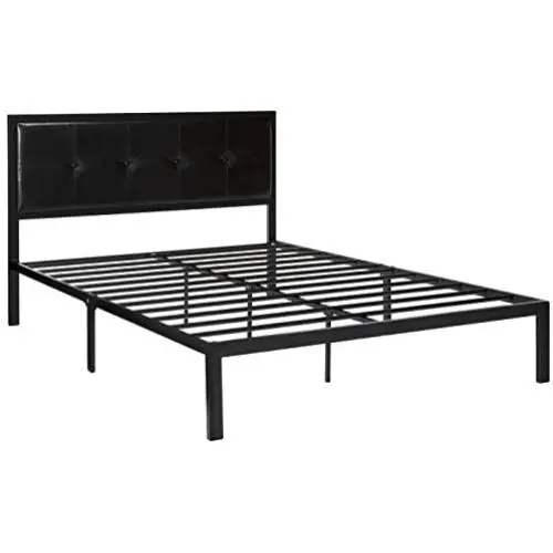 Zinus Cherie Faux Leather Classic Platform Bed Frame with Steel Support Slats, Queen