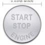 Ceyes Silver Engine Start Stop Button Cover Ignition Start Button Cover Trim Ignition Switch Button Metal Sticker Push to Start Button Switch Cover for Nissan Qashqai X-Trail Rogue for Infiniti