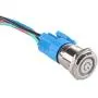 ESUPPORT 16mm 12V 3A Power Symbol Angel Eye Halo Car Blue LED Light Metal Push Button Toggle Switch Socket Plug Wire