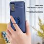 Newseego Compatible with Samsung Galaxy A51 5G Soft Case, Invisible 360 Degree Rotating Metal Ring Holder Kickstand Support Shockproof Soft Cover-Blue+Blue