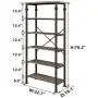 Hombazaar 6-Tier Tall Bookshelf, Vintage Industrial Metal Bookcase Display Rack and Storage Organizer for Living Room, Grey Oak Hombazaar 6-Tier Tall Bookshelf, Vintage Industrial Metal Bookcase Display Rack and Storage Organizer for Living Room, Grey Oak
