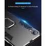 iPhone XR Case, Heavy Duty Shockproof Phone Cover with Magnetic Car Mount Metal Ring Kickstand for Apple iPhone XR 6.1inch - Black