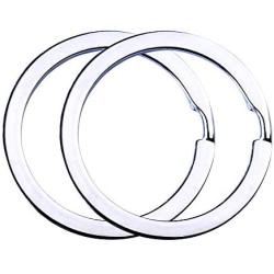 Flat Key Rings Key Chain Metal Split Ring 30pcs (Round 1.25 Inch Diameter), for Home Car Keys Organization, Lead Free Nickel Plated Silver