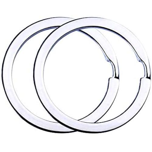 Flat Key Rings Key Chain Metal Split Ring 30pcs (Round 1.25 Inch Diameter), for Home Car Keys Organization, Lead Free Nickel Plated Silver