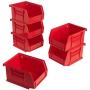 Akro-Mils 08212RED 30210 AkroBins Plastic Storage Bin Hanging Stacking Containers, (5-Inch x 4-Inch x 3-Inch), Pack of 6, Red
