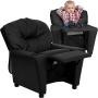 Flash Furniture Contemporary Black LeatherSoft Kids Recliner with Cup Holder