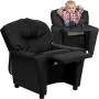 Flash Furniture Contemporary Black LeatherSoft Kids Recliner with Cup Holder Flash Furniture Contemporary Black LeatherSoft Kids Recliner with Cup Holder