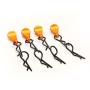 Hosim 8 pcs of 1.2mm Metal Body Clips Pins with 4 Teardrop-Shaped Pull Tabs for All of 1:8 and 1:10 Scale RC Vehicles Cars Trucks Crawlers (Orange) (Orange)
