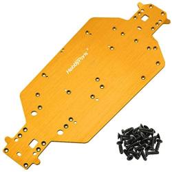 Hobbypark 04001 Metal Aluminum Chassis Plate for RC Electric 1/10 Redcat Volcano EPX Exceed Infinitive Rally Monster Truck Off Road Buggy Upgrade Parts (Gold Yellow)