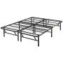 Amazon Basics Foldable, 14'' Metal Platform Bed Frame with Tool-Free Assembly, No Box Spring Needed - Queen