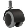 Slipstick CB680 2 Inch Floor Protecting Rubber Office Chair Caster Wheels (Set of 5) Standard Stem Size - Black/Gray
