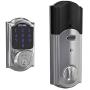 Schlage BE469ZP CAM 625 Connect Smart Deadbolt With Alarm Inbuilt Camelot Trim In Bright Chrome