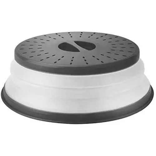 Tovolo Vented Collapsible Microwave Splatter Proof Food Plate Cover With Easy Grip Handle Dishwasher-Safe, BPA-Free Silicone & Plastic, 10.5'' Round, 10.5 inch, Charcoal Tovolo Vented Collapsible Microwave Splatter Proof Food Plate Cover With Easy Grip Handle Dishwasher-Safe, BPA-Free Silicone & Plastic, 10.5'' Round, 10.5 inch, Charcoal