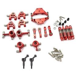 VERBAY Metal Full Set Upgrade Parts Shock Absorber for 1/28 K969 K979 K989 K999 P929 P939 Rc Car Parts,Red