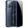 Jonwelsy Anti Peeping Case for iPhone 12 Pro Max (6.7 Inch), Double-Sided Anti Spy Tempered Glass Privacy, 360 Degree Protection Cover, Magnetic Adsorption Metal Bumper for iPhone 12 PM (Blue)