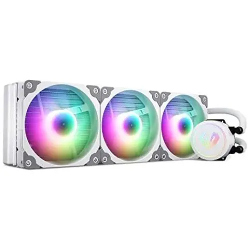 Vetroo V360 White 360mm CPU Water Liquid Cooler AMD/Intel LGA1200 Ready All-in-One Cooling System w/Controller 3X 120mm ARGB Motherboard Sync Fans High Efficiency 360mm Radiator Vetroo V360 White 360mm CPU Water Liquid Cooler AMD/Intel LGA1200 Ready All-in-One Cooling System w/Controller 3X 120mm ARGB Motherboard Sync Fans High Efficiency 360mm Radiator