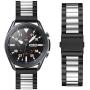HATALKIN Compatible with Samsung Galaxy Watch 3 Band Bands 45mm Accessories Stainless Steel Metal Replacement Strap for Galaxy Smart Watch3 45mm/Galaxy Watch 46mm/Gear S3 Frontier Men Women (Black/Silver)