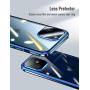 KumWum Full Body Magnetic Case for iPhone 12 Mini Front and Back Tempered Glass Aluminum Bumper Double Sided Clear Cover Built in Camera Lens Protector, Gold