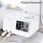 Alarm Clock Radio Digital FM Led Display Radio with USB Port Dual Alarms Dimmer Snooze Sleep Timer for Bedroom-White