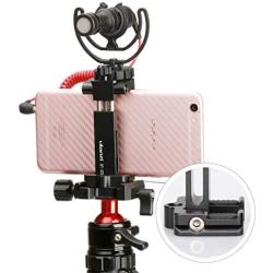 Ulanzi ST-03 Metal Smart Phone Tripod Mount with Cold Shoe Mount and Arca-Style Quick Release Plate for iPhone Xs Xs Max X 8 7 Plus Samsung,Cell Phone Tripod Holder Clip Adapter for Joby GorillaPod