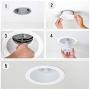 [12-Pack] PROCURU 6'' Metal Recessed Can Light Trim Cover, Step Baffle with Ring, White