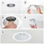 [12-Pack] PROCURU 6'' Metal Recessed Can Light Trim Cover, Step Baffle with Ring, White