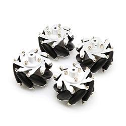 Moebius 60mm Mecanum Wheel 4 Pack Omni All-Directional Wheels with 6mm Metal Hubs for 6mm Motor Shaft for Arduino/Rasbperry Pi DIY Robot Project