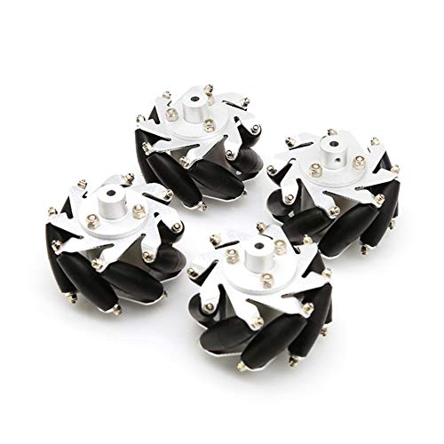 Moebius 60mm Mecanum Wheel 4 Pack Omni All-Directional Wheels with 6mm Metal Hubs for 6mm Motor Shaft for Arduino/Rasbperry Pi DIY Robot Project