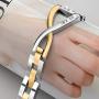 Wearlizer Metal Replacement for Fitbit Versa/Versa 2 /Versa Lite/Versa SE Bands for Women Rose Gold Silver Black Small Large (Gold + Silver)