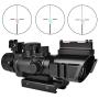 CVLIFE 4x32 Tactical Rifle Scope Red & Green &Blue Illuminated Reticle Scope with Fiber Optic Sight