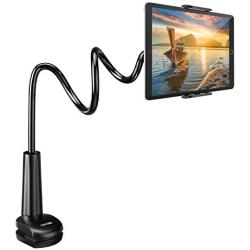 Tryone Gooseneck Tablet Stand, Tablet Mount Holder for iPad iPhone Series/Nintendo Switch/Samsung Galaxy Tabs/Amazon Kindle Fire HD and More, 30in Overall Length(Black)