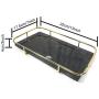 PuTwo Decorative Tray Black Marble Tray with Polished Gold Metal Handles Jewelry Tray Handmade Catchall Vanity Tray for Dresser Bathroom Vanity Table Bar Ideal Gift for Birthday Christmas - Black