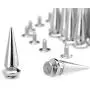 RUBYCA 25MM 10 Sets Large Metal Big Tree Spikes and Studs Metallic Screw-Back for DIY Leather-Craft Silver Color RUBYCA 25MM 10 Sets Large Metal Big Tree Spikes and Studs Metallic Screw-Back for DIY Leather-Craft Silver Color